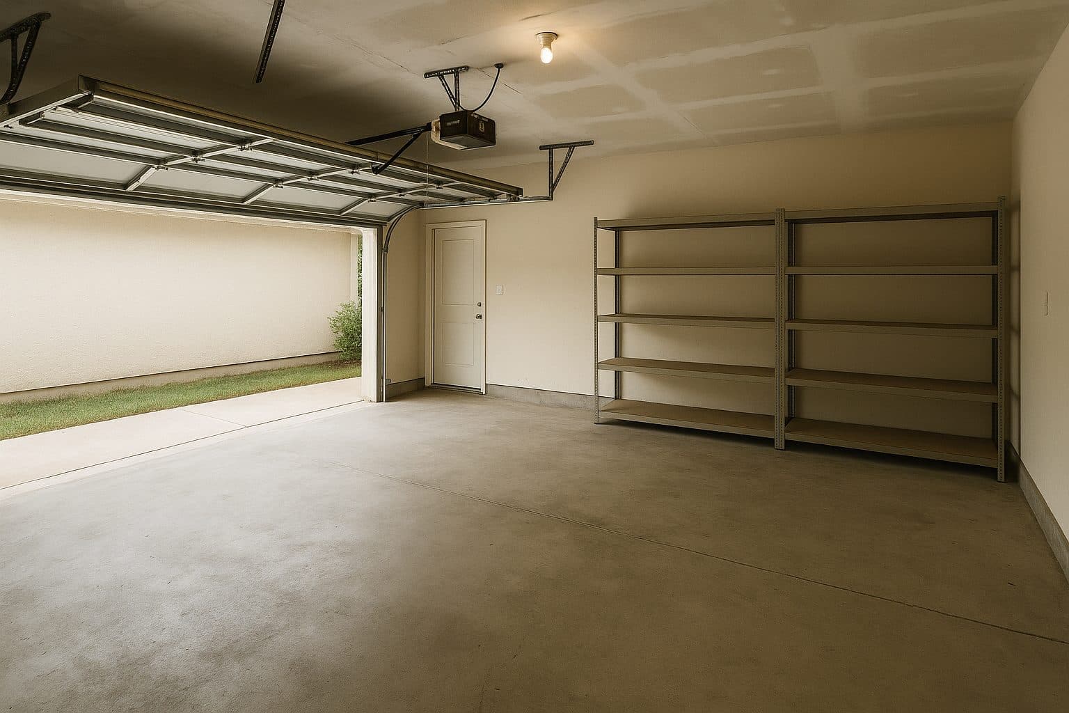 A garage cleared out after a junk removal cleanout